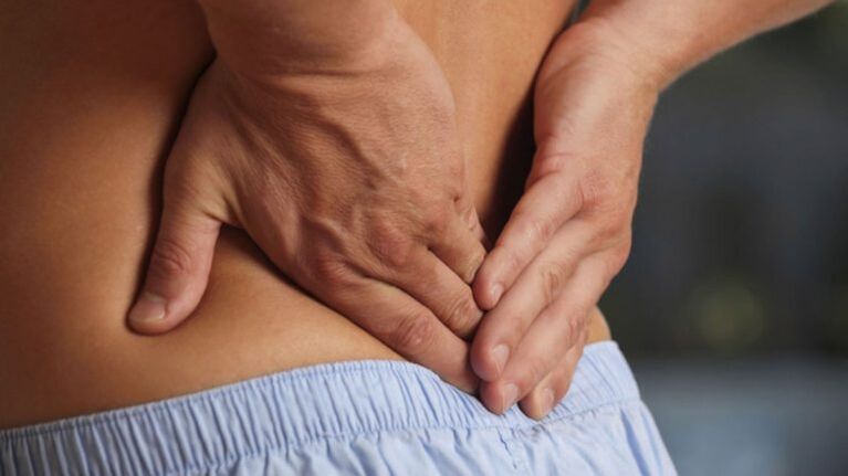 Ongemak in de onderrug met lumbale osteochondrose